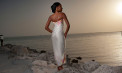 Classic Heavenly Tropical Destination Wedding Dress - look 1 back