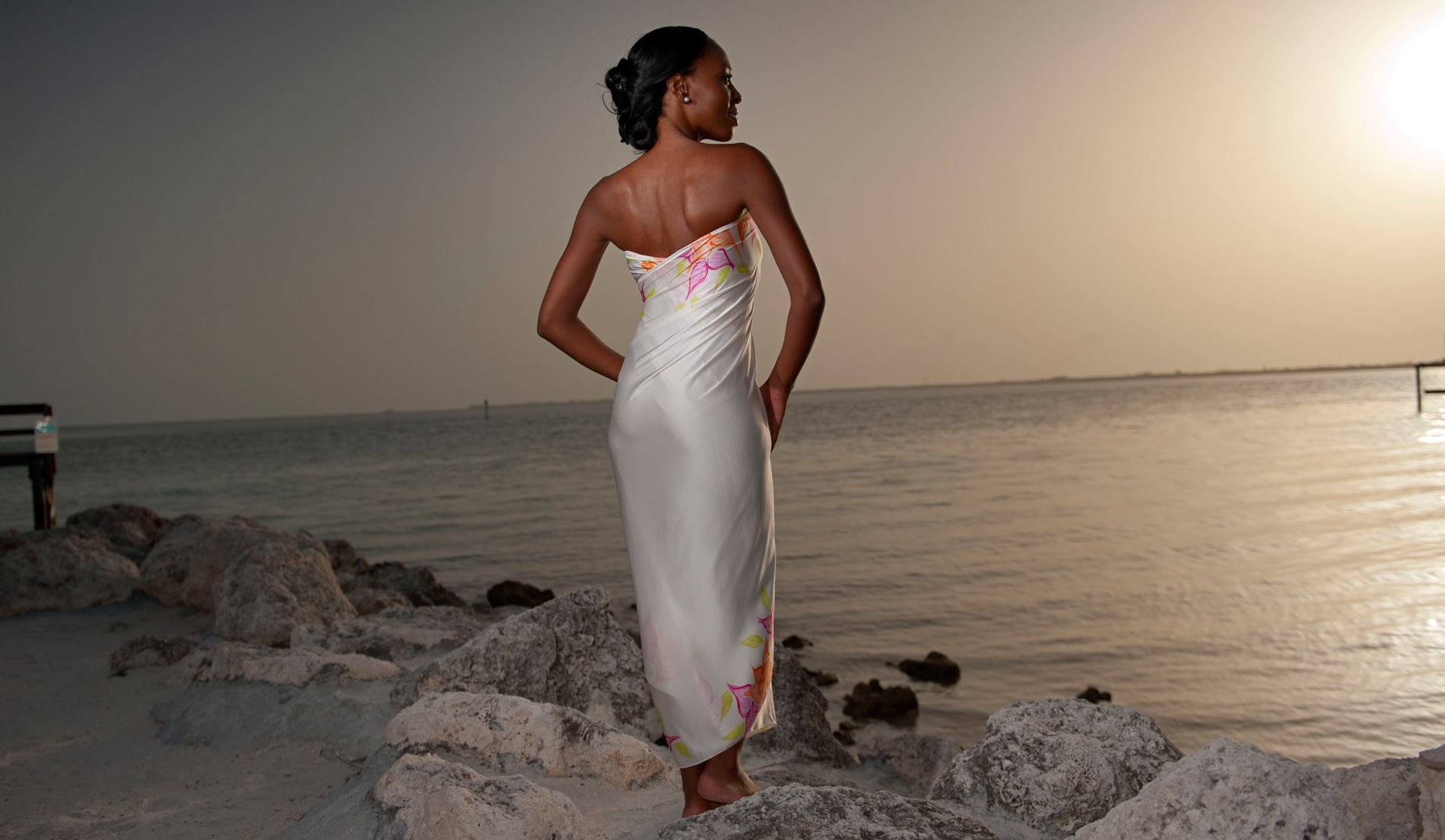 Classic Heavenly Tropical Destination Wedding Dress - look 1 back