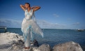 Grecian Inspired Bohemian Beach Wedding Dress - Look 1 front