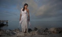 Luxe Layered modern beach wedding dresses - Look Book for Dawn - Look 1 front