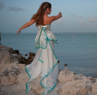 Luxurious Tropical Wedding Dress Ensemble - Layla