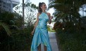 Asymmetric Destination Wedding Bold Bridesmaid Skirt Ensemble - Tobago - Look 1 front