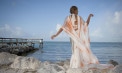Beach Sarong Wedding Dresses with Veil - Look 1 back