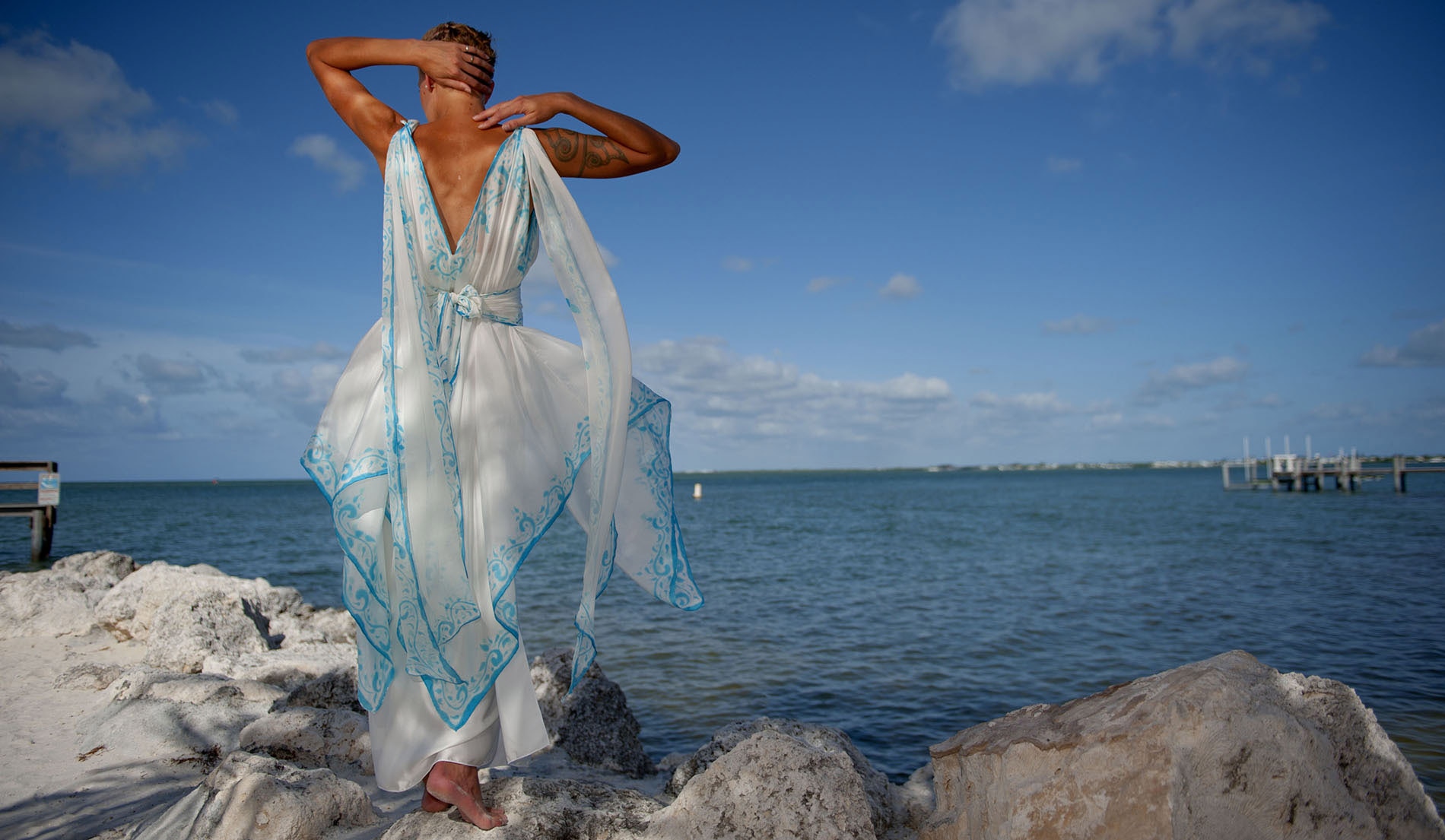 Destination Elegant Beach Wedding Dress - Grecian Inspired|look 2 back