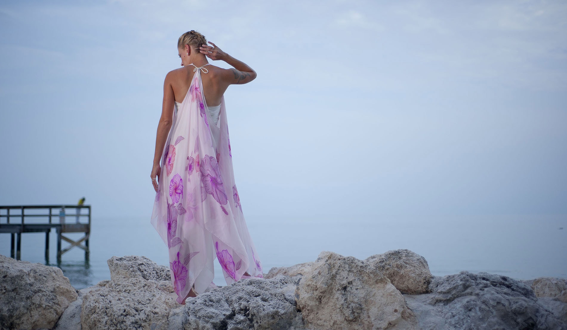 Dreamy Island Wedding Dress - Look 1 back