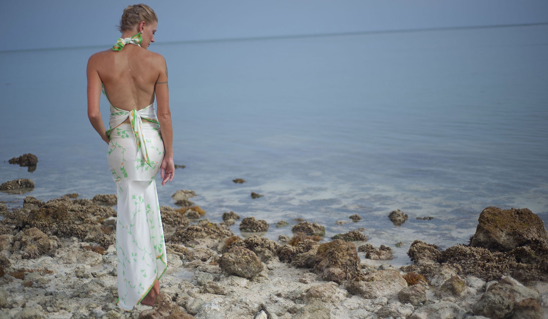 Tropical Beach Mermaid Wedding Dresses - Look 1 back