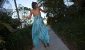 Asymmetric Destination Wedding Bold Bridesmaid Skirt Ensemble - Tobago - Look 1 back