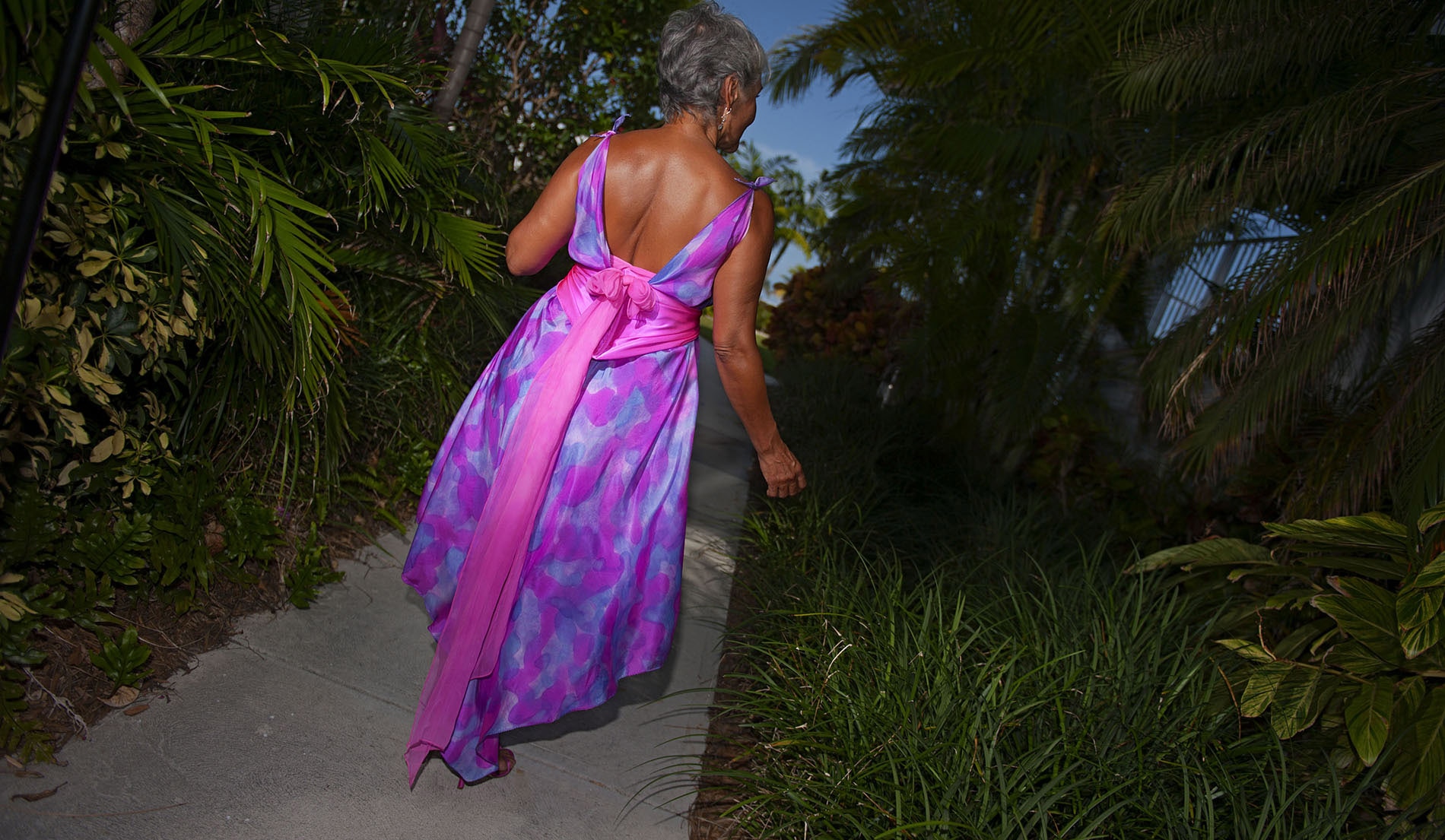 Tropical Non Traditional Colored Wedding Dresses - Tortola - Look 1 back