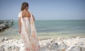 Modesty Wrap Tropical Destination Wedding Veil - Look 3 back