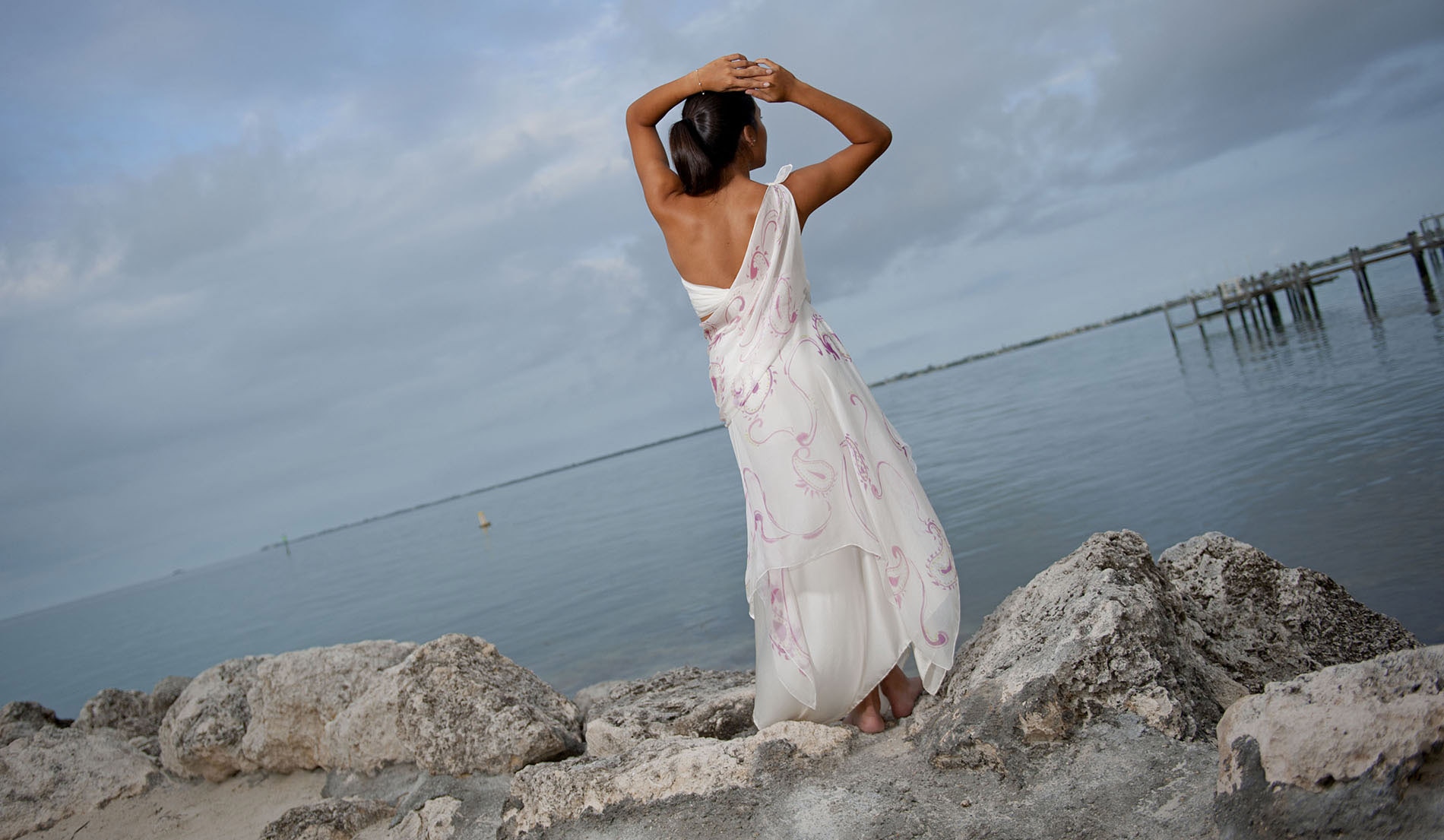 Convertible Tropical Wedding Dress - Dawn - Look 2 back