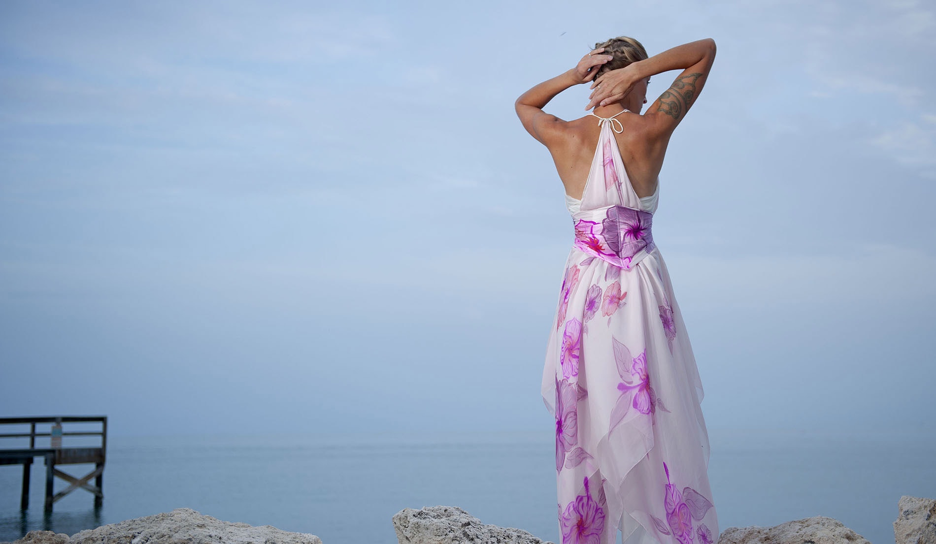 Etheral Island Wedding Dress - Look 2 back