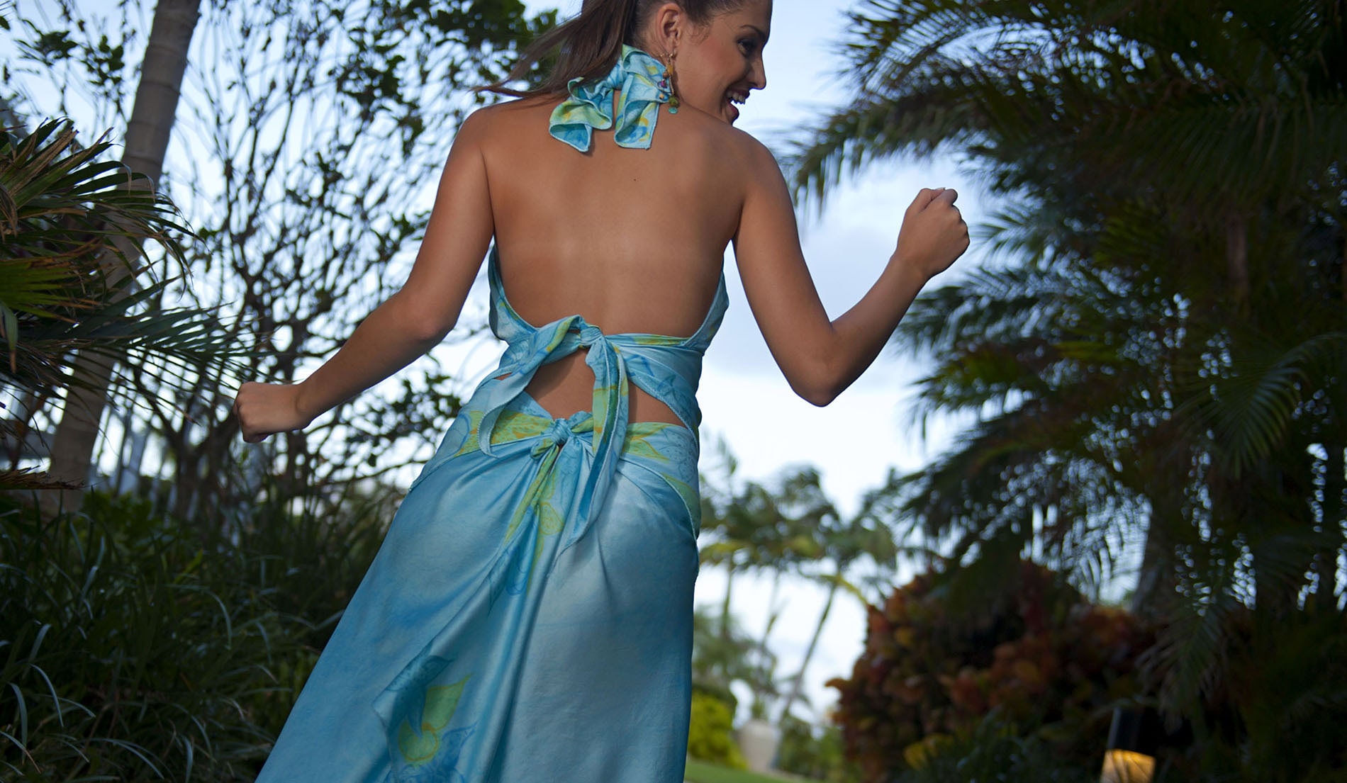Handkerchief Destination Wedding Bold Bridesmaid Skirt Ensemble - Tobago - Look 2 back