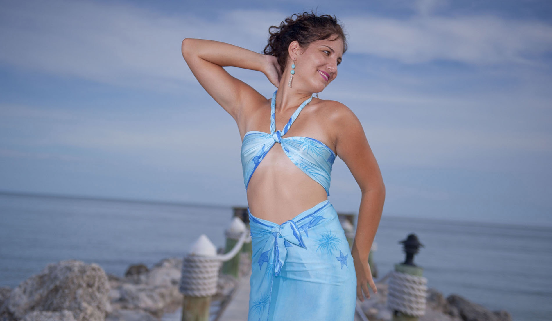 custom wedding sarongs - SINGLE-SARONG DRESS LOOKS - Look 3 front