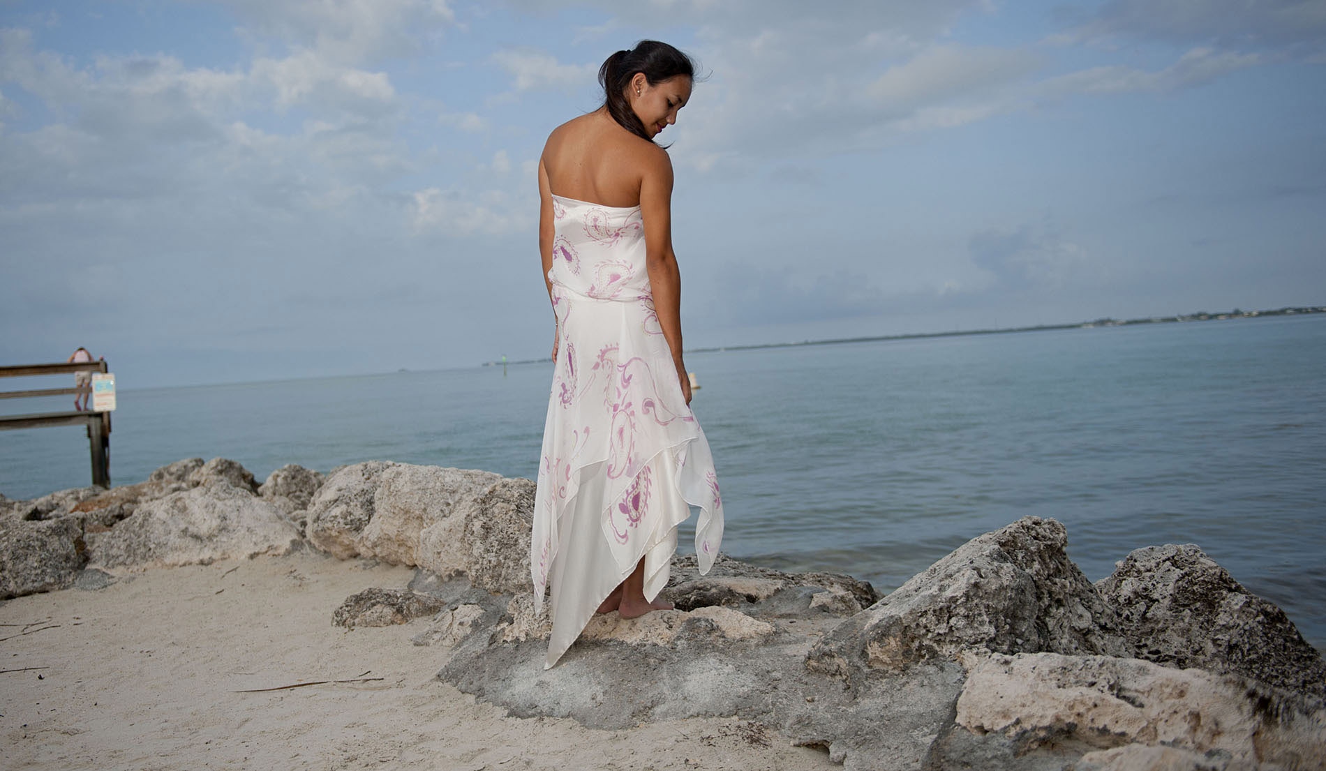 Dropped Waist modern beach wedding dresses - Look Book for Dawn - Look 3 back