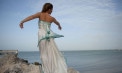 Bustier Wrap Luxurious Tropical Wedding Dress Ensemble - Look 3 back