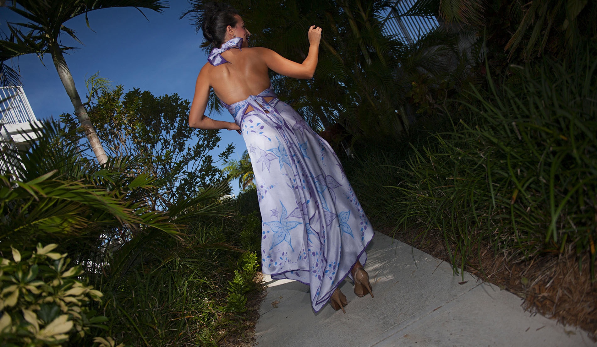 Custom Luscious Silk Destination Bridesmaid Skirt Ensemble - Seychelles - Look 3 back