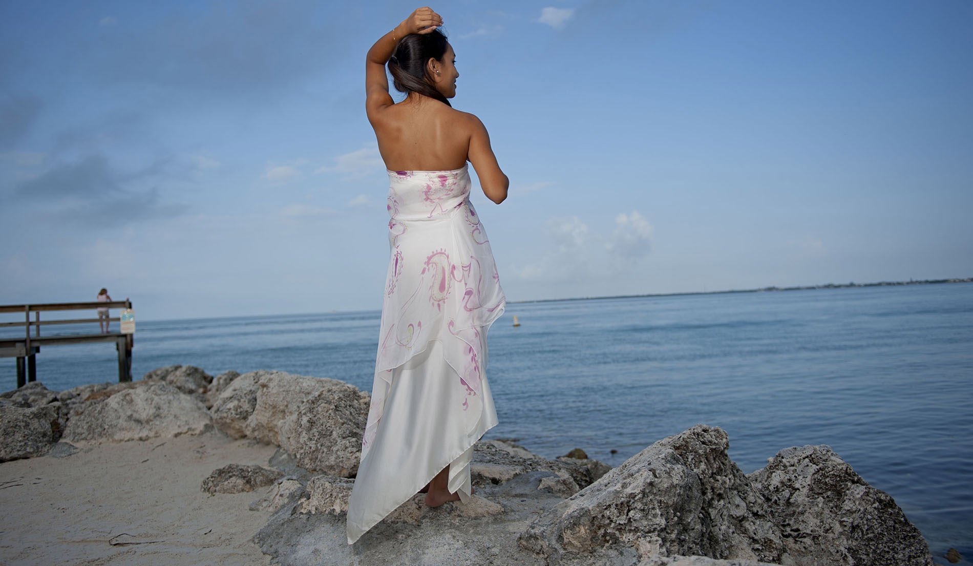 Empire Waist modern beach wedding dresses - Look Book for Dawn - Look 4 back