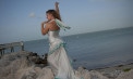 Lift Separate Halter Luxurious Tropical Wedding Dress Ensemble - Look 4 back