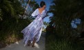 V Neck Kimono Luscious Silk Destination Bridesmaid Skirt Ensemble - Seychelles - Look 4 back