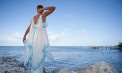 Handprinted Elegant Beach Wedding Dress - look 5 back