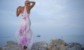 High Low Bustle Island Wedding Dress - Look 5 Back