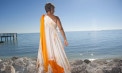 Handprinted Beach Inspired Wedding Dresses - look 7 back